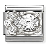 Nomination Composable Classic Link 330329/01 White CZ Raised Drop in 925 Silver